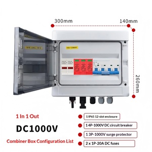 300x140x260mm PV Combiner Box One-in-one-out DC1000V Solar Junction Box with Fuse and Surge Protection - Product Image 2