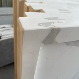 High Quality Durable White Cheap Calacatta Quartz Vanity Counter Top Countertop Stone From Vietnam