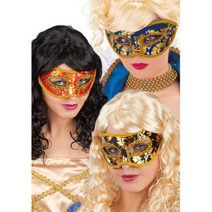 Maschera per adulti con decorazioni dorate assortite - Product Image 1