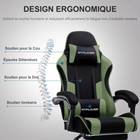 Chaise de bureau ergonomique moderne de haute qualité, finement conçue, pivotante, en cuir, réglable en hauteur avec vérin à gaz 3 positions, idéale pour le gaming
