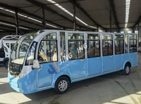 Bus électrique touristique 17 places, nouveau design, bleu, avec porte, pour sites touristiques, stations balnéaires, parcs, fourniture directe usine