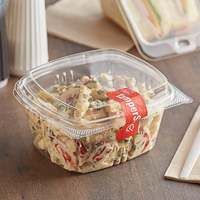12 Oz Heldere Rpet Hoge Clamshell Deli Container Met Koepeldeksel Wegwerp Clamshell Plastic Voedselverpakking Container Voor Salade