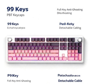 New Tri Mode Wireless Mechanical Keyboard Blue Tooth 2.4G Wired RGB Gaming Keyboard with <strong>Knob</strong> 4000mAh Battery Ergonomic Design - Product Image 2
