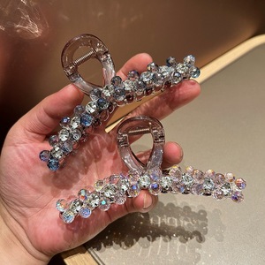 Pinces à cheveux en cristal brillant, élégantes et luxueuses, grandes pinces antidérapantes pour chignon arrière de la tête pour femmes - Product Image 5