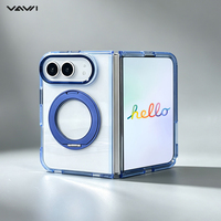 VAWI B552 Vente en gros Étui de téléphone pliable magnétique transparent anti-jaunissement pour iPhone Duo 360 °   Étui de protection rotatif
