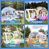 Grande Promotion Tente Dôme Bulle Gonflable Extérieure pour Glamping, Maison Rebondissante Transparente en Ballon Gonflable