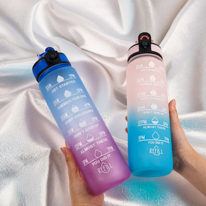 Meilleure vente de bouteille d'eau de sport écologique gobelets en plastique sans BPA avec marqueur de temps pour la gymnastique - Product Image 4