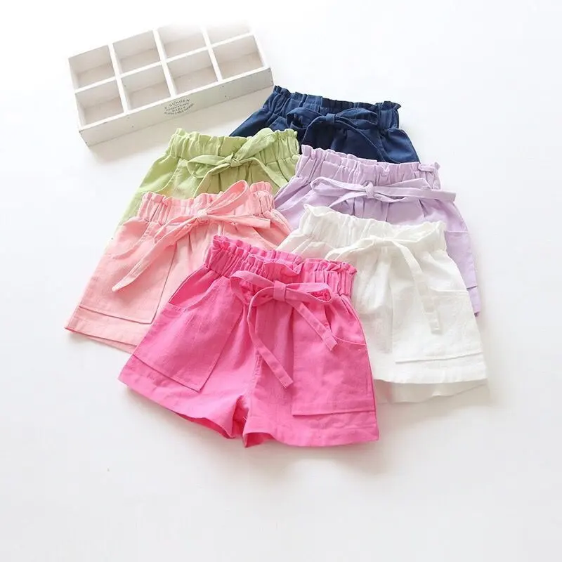 Fabriek Directe Verkoop Meisje Zomer Shorts Baby Meisje Uitloper Shorts Casual Geel Groen Hoeveelheid Korte Broek Voor Kinderen Meisjes