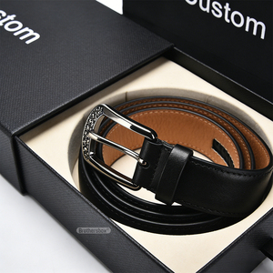 Caja de Regalo Ecológica para Cinturón de Cuero con Logotipo Personalizado, Caja de Embalaje Mate Hecha a Mano con Cinta - Product Image 3