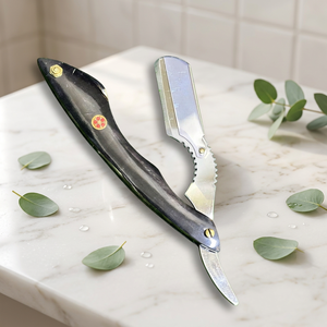 IKZARSA Straight <b>Razor</b> Stainless Steel Blade Buffalo Horn Handle Single Blade Face/Underarm/Body Shaving <b>Men</b> Barber Shop Outdoor - Product Image 1