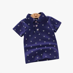 Polo d'été pour enfants, T-shirt à manches courtes en pur coton, motif floral et ancre, pour bébés et tout-petits - Product Image 6