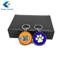 Chinesischer Hersteller 13,56MHz NFC ISO 14443A 30mm Metall-Ring RFID Wasserdichter Haustier-Tag mit Individuell Bedrucktem QR-Code für Hunde- und Katzentracking