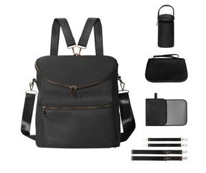 Diaper <b>Bag</b> Backpack Fashion Leather Mommy Backpacks Travel Toddler Baby Diaper <b>Bags</b> with in <b>Bag</b> Organizer and Changing Pad - Product Image 1