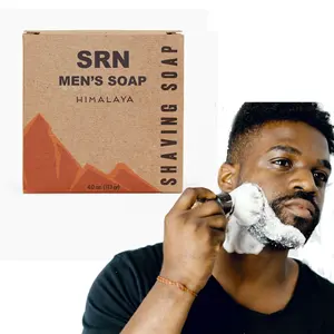 Özel etiket sıcak satış tüm doğal Vegan yuvarlak Himalaya nemlendirir tıraş epilasyon sabunu erkekler için