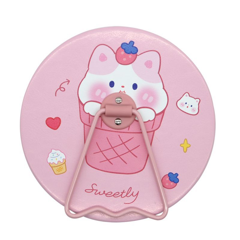 Table circulaire miroir-dessert fraise chat