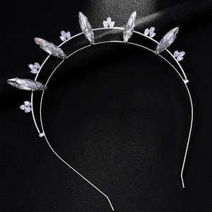 Serre-tête élégant en cuivre double couche avec strass, accessoires de mariage pour mariée - Product Image 4