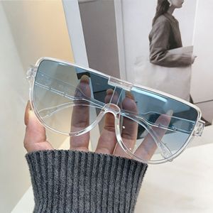 Últimas Gafas de Sol de Moda para Mujer, Montura Grande Transparente de PC, Lentes Degradadas Azules con Protección UV400, Fabricantes - Product Image 4