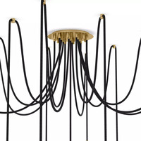 Lustre Araignée Moderne Minimaliste en Laiton et Verre Mat pour Salon, Escalier, Hôtel, Décoration Intérieure