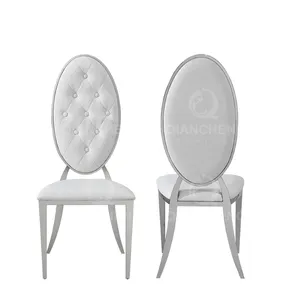 QIANCHENG wholesale china luxury furniture supplier silver ss steel wedding chairs nice event hotel dining chair