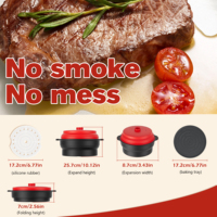 Mikrowellen-Dampf garer 2 in 1 Grill pfanne Zusammen klappbare Silikon pfanne mit Deckel zum Grillen Kochen Dampf backformen Pfannen
