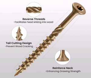 LEITE #8 Deck <strong>Screws</strong> 1 Inch Exterior Decking <strong>Wood</strong> <strong>Screws</strong> Heavy-Duty Outdoor - Product Image 4