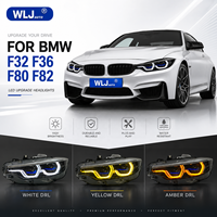 Phares à double lentille tricolores adaptés aux BMW Série 4 F32 F36 F80 F82 avec feux de jour LED en forme de cuillère, version V2