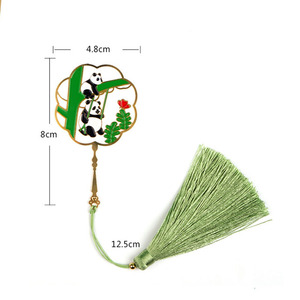 Segnalibri in Metallo a Forma di Ventaglio con Panda Cartoon, Creativi Segnalibri in Ottone con Frange e Nappina, Regalo per Insegnanti, Cancelleria Kawaii - Product Image 6