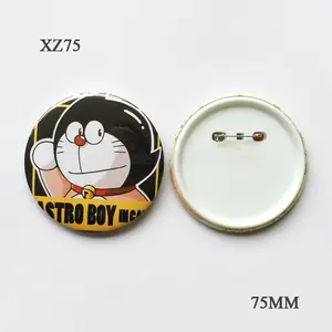 Blank Material 75mm Button Badge Pin for Print 100Sets