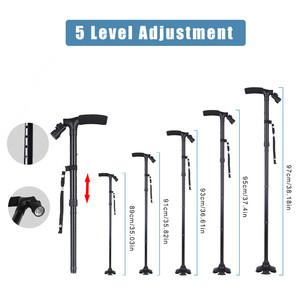 Bastón de Caminar Ajustable de 5 Niveles, Portátil, con Luz LED - Product Image 2