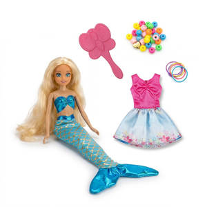 Poupée sirène de luxe en PVC de 29 cm avec accessoires de toilettage, emballée en boîte vitrine, stock en gros - Product Image 4