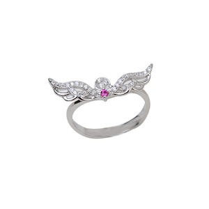 แหวนเงินแท้ S925 ดีไซน์ปีกนางฟ้า แหวนเปิดสำหรับผู้หญิง ประดับมุก 5-6 เม็ด แหวนติดเครื่องประดับ DIY แหวนใส่นาฬิกา 173 - Product Image 5