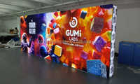 Boîte lumineuse publicitaire portable à montage rapide, cadre pop-up, toile de fond rétroéclairée, présentoir pour stand de salon professionnel