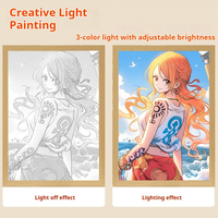 Caja de Luz LED Holográfica, Caja de Luz LED para Anime, Marco de Fotos LED Personalizado, Marco de Fotos con Luz, Marco de Acrílico y Madera
