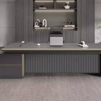Nuevo Escritorio Ejecutivo Ergonómico Moderno de Lujo con Panel de Madera, Marco de Aleación de Aluminio, Diseño Plegable y Almacenamiento para Archivos