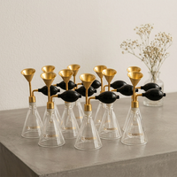 Flacon diffuseur d'arômes en laiton pour exposition, spa, et présentation d'huiles essentielles parfumées – Dispositif olfactif en verre