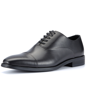 Chaussures habillées noires en cuir véritable pour hommes avec logo personnalisé, idéales pour l'hiver et le monde des affaires - Product Image 1