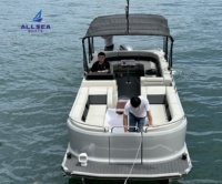 Bateau ponton de luxe en alliage d'aluminium à deux étages de 30 pieds, moteur hors-bord de yacht de luxe personnalisé de 6m pour les loisirs touristiques aquatiques