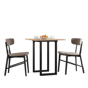 Pieds de table à manger en acier en forme de O, 19,7x15,7x28,7 pouces, noirs, pièces de support robustes pour meubles industriels - Product Image 1