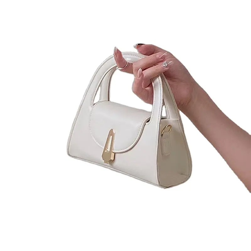 حقيبة يد بتصميم مميز بقفل عتيق للنساء على الطراز الكوري، مواصفات طبيعية، متعددة الاستخدامات، حقيبة كتف، حقيبة كروس، حقيبة يد من البولي يوريثان