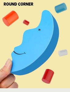 Jeu de blocs en bois à empiler Lune Bleue vacillante, jouet de construction DIY, puzzle sensoriel, jeu d'équilibre en tour pour enfant - Product Image 4