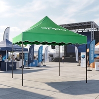 Carpa Plegable Cuadrada con Estructura de Hierro para Publicidad, Toldo de 3m para Exteriores, Protección Solar y Contra la Lluvia