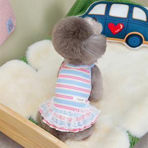 Robe à rayures pour animaux de compagnie pour petits chiens et chats-Style princesse pour poméraniens, bichons et ours en peluche - Product Image 6