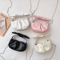 Nouveau Sac à Main 2026 Tendance avec Nœud Papillon et Chaîne, Mini Porte-Monnaie Mignon Style Princesse pour Filles, Petit Sac à Main en PU Résistant à l'Usure