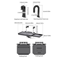 BAOAN Nouveau design, table de travail pliable en plastique noir pour ordinateur portable, plateau de repas multifonctionnel pour voiture, support portable universel