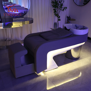 Sillón de Lavado de Lujo <span class=keywords><strong>para</strong></span> Salón, Lavabo de Cerámica con Acabado Brillante, Diseño Semi-Inclinado <span class=keywords><strong>para</strong></span> Relajación - Product Image 3