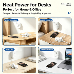 Station d'alimentation portable Blueshark Mini, matériau ABS, câble de 1,5 m, sangle en silicone pour la gestion des câbles, 2 prises AC, 2 ports USB, 1 port USB-C - Product Image 2