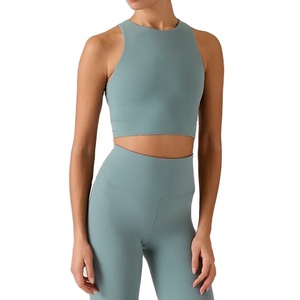 Nuevas llegadas Mujeres O-cuello Chaleco 4-Way Stretch Transpirable Fitness <span class=keywords><strong>Gym</strong></span> Ligero Mujeres <span class=keywords><strong>Basic</strong></span> Yoga Set - Product Image 1