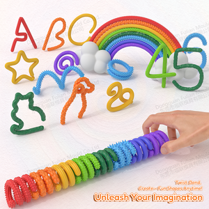 แท่งสั่นแบบยืดหยุ่น 8 ชิ้น สำหรับเด็ก ผู้ใหญ่ วัยรุ่น บรรเทาความเครียด วิตกกังวล ออทิสติก ADHD-ของใช้จำเป็นสำหรับการเดินทางบนเครื่องบิน ของชำร่วยงานปาร์ตี้ - Product Image 2