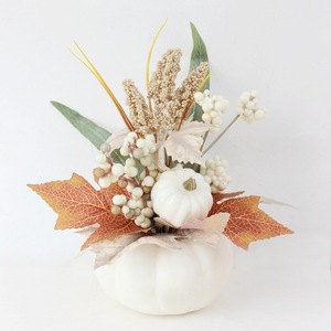 Pot de fleurs décoratif de Noël en forme de citrouille blanche artificielle pour jardin, cour, ferme, festival de la récolte, Halloween - Product Image 6