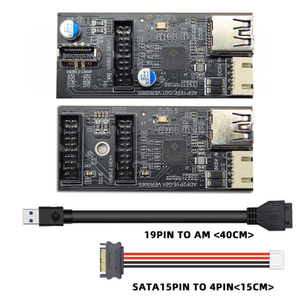 Máy tính gắn phía trước Gen1 USB 3.2 19/20pin tiêu đề để USB 3.0 19 20 pin/TYPE-E A-KEY cổng kép nữ pcba Thẻ mở rộng - Product Image 1